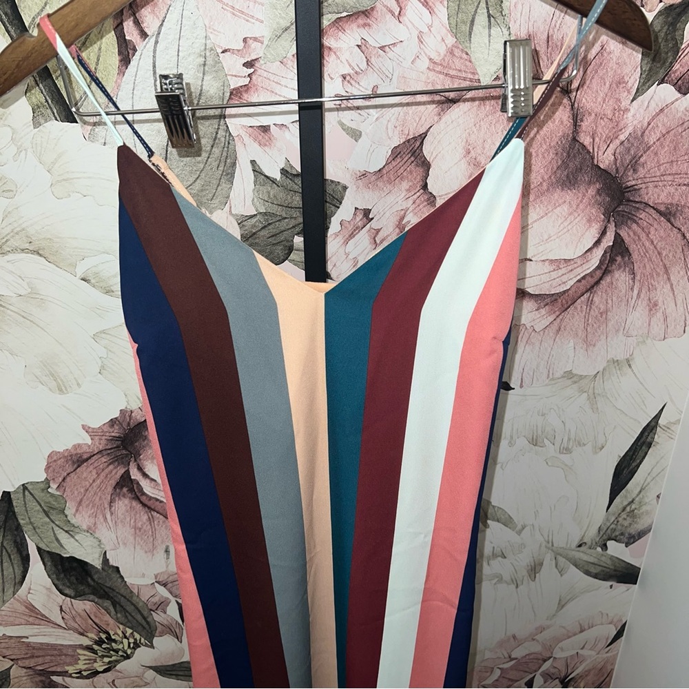 Lulu's Erina Mauve Multi Stripe Midi Slip Dress - image 2